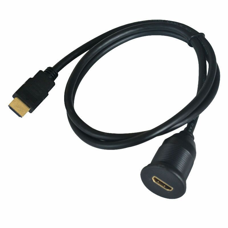 Waterproof HDMI male to HDM female panel mount extension cable 
