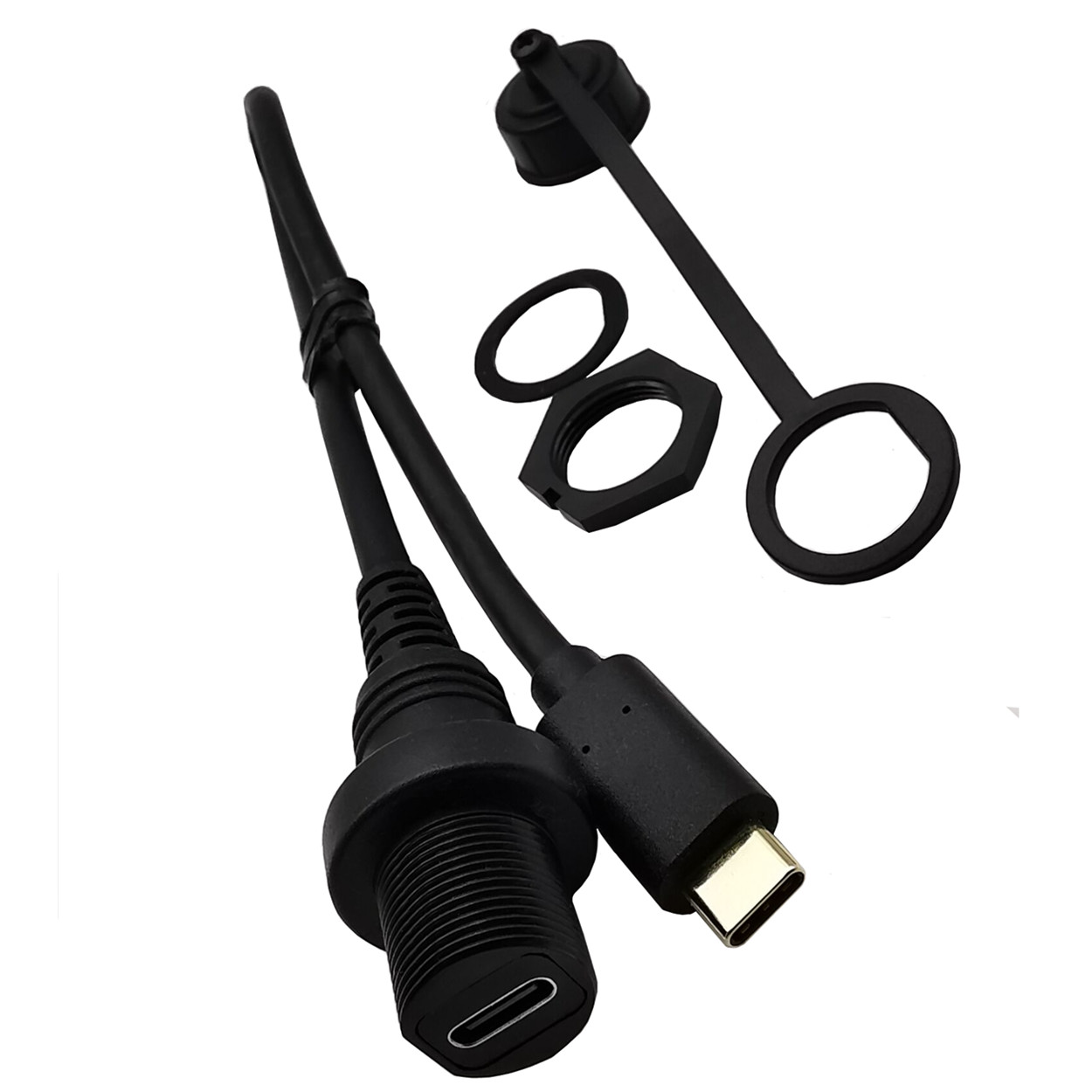 waterproof type c male to female extension cable