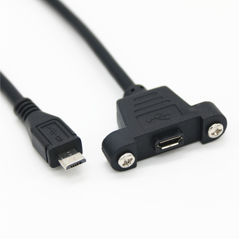 Micro male to micro female extension cable with screw